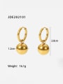 thumb Stainless steel  Vintage Smooth Round Ball  Huggie Earring 3