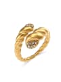 thumb Stainless steel Cubic Zirconia Snake  Shape Hip Hop Band Ring 0