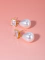 thumb Stainless steel Imitation Pearl Water Drop Minimalist Drop Earring 1