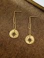 thumb European and American personalized hollow awn star titanium steel earrings 1