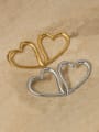 thumb Stainless steel Hollow  Heart Hip Hop Stud Earring 0