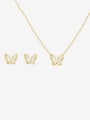 thumb Titanium 316L Stainless Steel Shell Minimalist Butterfly  Earring and Necklace Set with e-coated waterproof 0