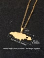 thumb Stainless steel Medallion Hip Hop Jamaica Map Pendant Necklace 3
