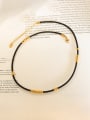 thumb Titanium Steel Bead Artificial Leather Round Vintage Necklace 0