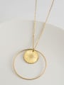 thumb Women's Lace Disc Ring Pendant Stainless Steel Thin Necklace 1