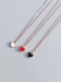 thumb Titanium 316L Stainless Steel Enamel Heart Minimalist Necklace with e-coated waterproof 3