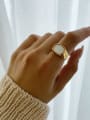 thumb Stainless steel Shell White Geometric Trend Band Ring 1