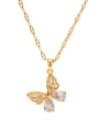 thumb Stainless steel Cubic Zirconia Butterfly Vintage Necklace 0