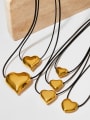 thumb Stainless steel Microfiber Leather Heart Trend Necklace 3