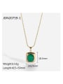 thumb Stainless steel Emerald Green Rectangle Trend Necklace 4