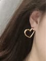 thumb Brass Hollow   Heart Minimalist Stud Earring 1