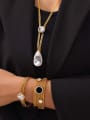 thumb Titanium Steel Cubic Zirconia Hip Hop Water Drop Bracelet and Necklace Set 2