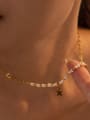 thumb Stainless steel Freshwater Pearl Pentagram Dainty Necklace 1