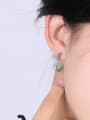 thumb Brass Enamel Geometric Minimalist Hoop Earring 1