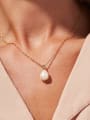 thumb Stainless steel Freshwater Pearl Ball Dainty Necklace 1