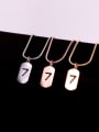 thumb Titanium Number Minimalist Initials Necklace 1