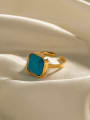 thumb Stainless steel Turquoise Geometric Trend Band Ring 2