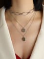 thumb Titanium 316L Stainless Steel Geometric Minimalist Necklace with e-coated waterproof 1