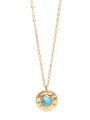 thumb Alloy coin turquoise women's necklace European and American fashion clavicle chain 2