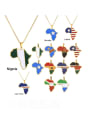thumb Stainless steel Enamel Medallion Ethnic Map of Africa Pendant Necklace 0