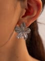 thumb Stainless steel Flower Hip Hop Stud Earring 1