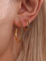 thumb Stainless steel Cubic Zirconia Geometric Minimalist Stud Earring 2