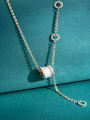 thumb Titanium Steel Rhinestone Locket Minimalist Tassel Necklace 2