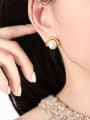 thumb Titanium Steel Imitation Pearl Geometric Dainty Stud Earring 1
