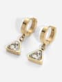 thumb Stainless steel Cubic Zirconia Triangle Trend Huggie Earring 0