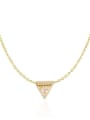 thumb Stainless steel Cubic Zirconia Triangle Minimalist Necklace 0