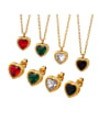 thumb Titanium Steel Glass Stone Vintage Heart Earring and Necklace Set 1