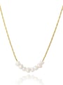 thumb Stainless steel Freshwater Pearl Geometric Necklace 0