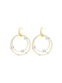 thumb Stainless steel Imitation Pearl  Minimalist Double Layer Round Drop Earring 0