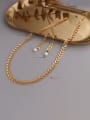 thumb Titanium 316L Stainless Steel Imitation Pearl Vintage Irregular Earring and Necklace Set with e-coated waterproof 1