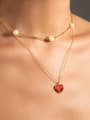 thumb Stainless steel Natural Stone Heart Vintage Necklace 1