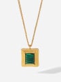 thumb Stainless steel Turquoise Square Vintage Necklace 0