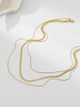 thumb Stainless steel Three-layer snake chain Trend Multi Strand Necklace 0