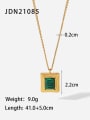 thumb Stainless steel Turquoise Square Vintage Necklace 2