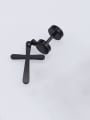 thumb Stainless steel Smooth Cross Minimalist Single Earring(Single-Only One) 2