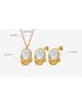 thumb Vintage Geometric Titanium Steel Shell Earring and Necklace Set 2