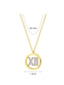 thumb Stainless steel Cubic Zirconia Round Minimalist Letter Pendant Necklace 1