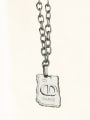 thumb Stainless steel Geometric Vintage Letter C D Pendant Necklace 2