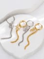 thumb Brass Cubic Zirconia Chain Tassel Vintage Threader Earring 3