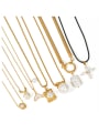 thumb Stainless steel Imitation Pearl Geometric Minimalist Necklace 0