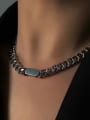 thumb Simple thick chain-shaped titanium steel necklace 1