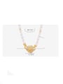 thumb Brass Cubic Zirconia Flower Dainty Beaded Necklace 3