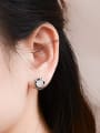 thumb Titanium 316L Stainless Steel Cubic Zirconia Flower Vintage Stud Earring with e-coated waterproof 1