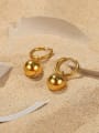 thumb Stainless steel  Vintage Smooth Round Ball  Huggie Earring 2