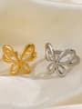 thumb Stainless steel Hollow Butterfly Hip Hop Band Ring 3