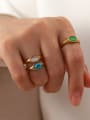 thumb Stainless steel Turquoise Geometric Vintage Band Ring 0